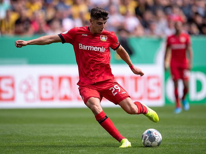 Leverkusens Kai Havertz spielt den Ball. Foto: Marius Becker/Archivbild