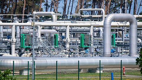 Die Gasempfangsstation der Ostseepipeline Nord Stream 1 und der Übernahmestation der Ferngasleitung OPAL (Ostsee-Pipeline-Anbindungsleitung) in Lubmin.