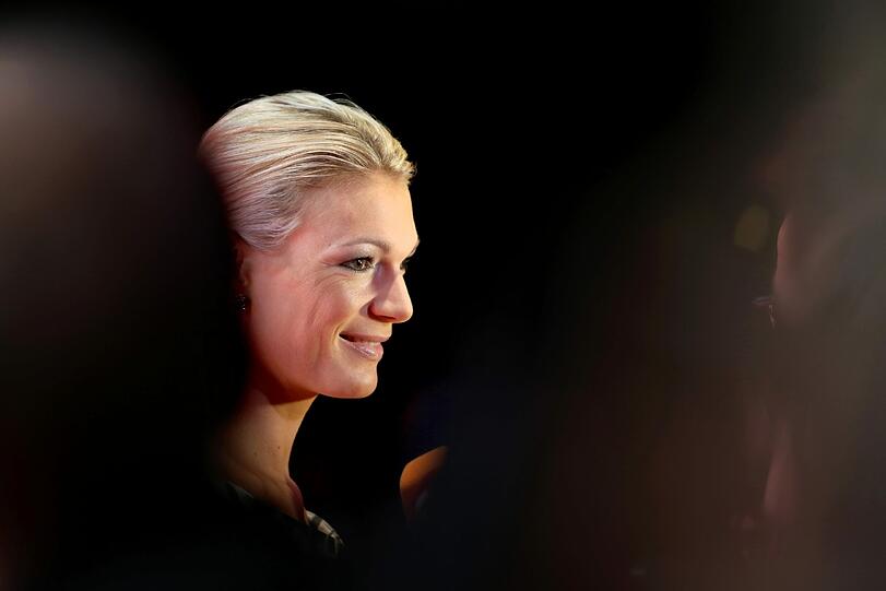 Riesch nimmt sich noch kurz Zeit für ein Interview.
