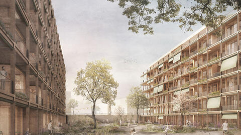 Neues Wohnen in Berg am Laim, hier in einer Visualisierung der Architekten.