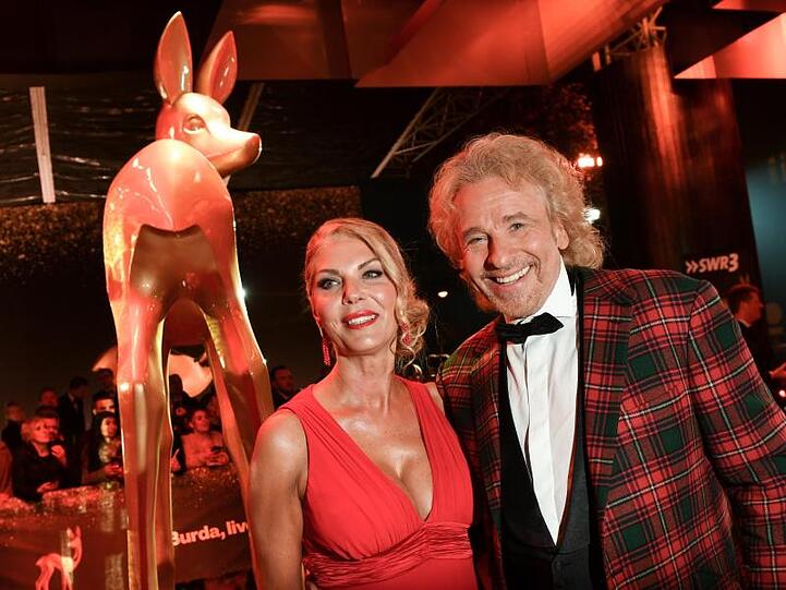 Thomas Gottschalk und Karina Mroß bei der Bambi-Verleihung in Baden-Baden.