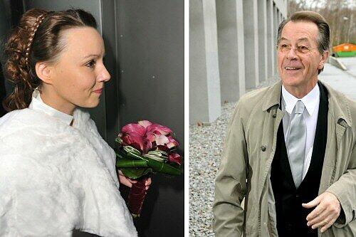 Michelle und Franz Müntefering auf dem Weg zur Hochzeit.