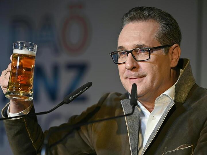 Heinz-Christian Strache, ehemaliger FPÖ-Chef, beim Aschermittwochtreffen der Allianz für Österreich (DAÖ).