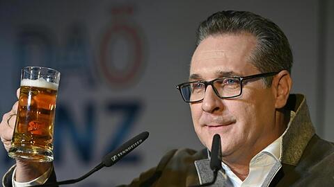 Heinz-Christian Strache, ehemaliger FPÖ-Chef, beim Aschermittwochtreffen der Allianz für Österreich (DAÖ).