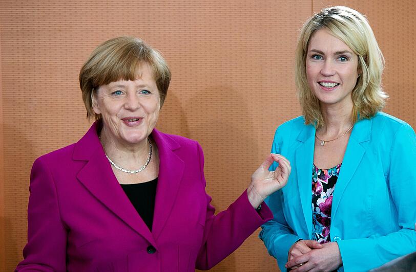 Angela Merkel und die Familienministerin Manuela Schwesig.