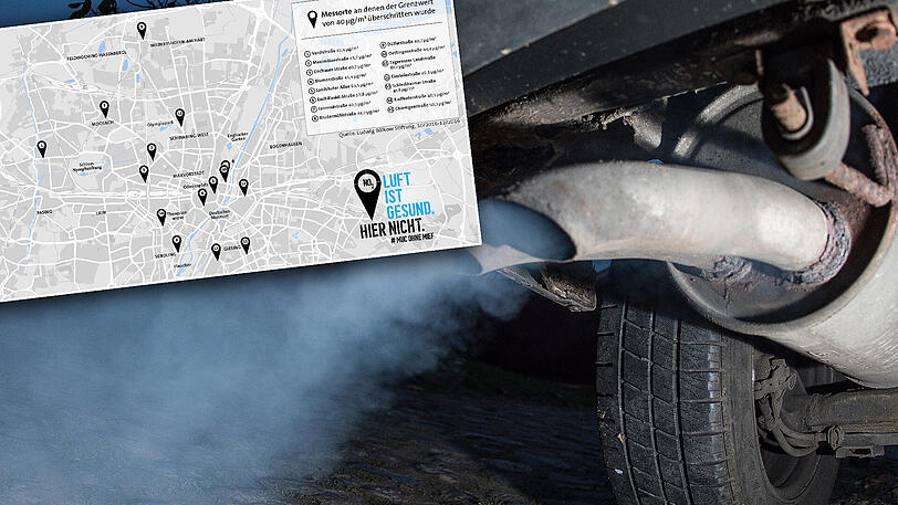 Vor allem Dieselfahrzeuge sorgen mit ihren Abgasen für schlechte Luft in der Stadt - auch in reinen Wohngebieten.