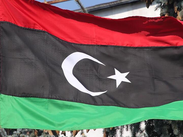 Die libysche Flagge.