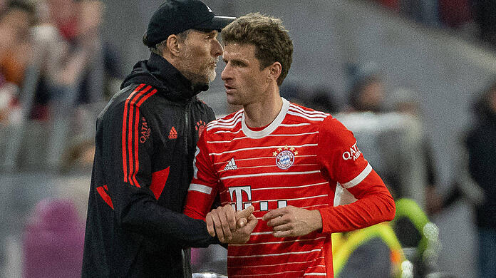 Viel Lob, aber nur selten Startelfeinsätze gibt es von FC Bayern-Trainer Thomas Tuchel für Thomas Müller.