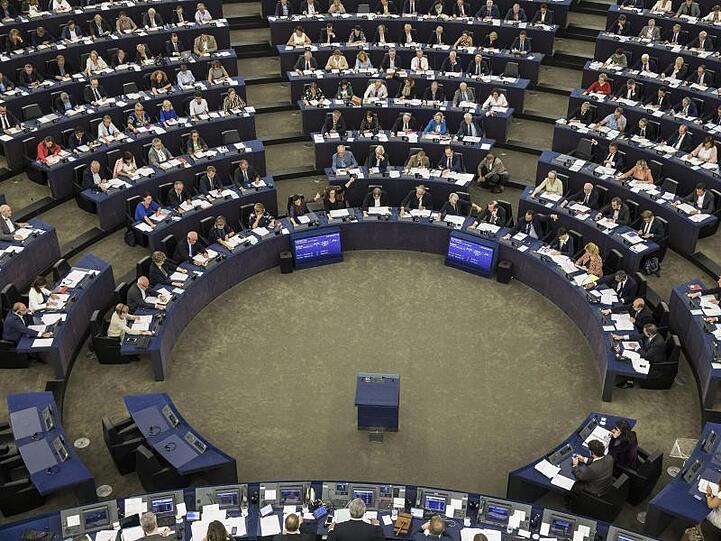 Mitglieder des Europäischen Parlaments nehmen an einer Abstimmung teil. Wird die Europwahl durch Falschmeldungen beeinflusst?