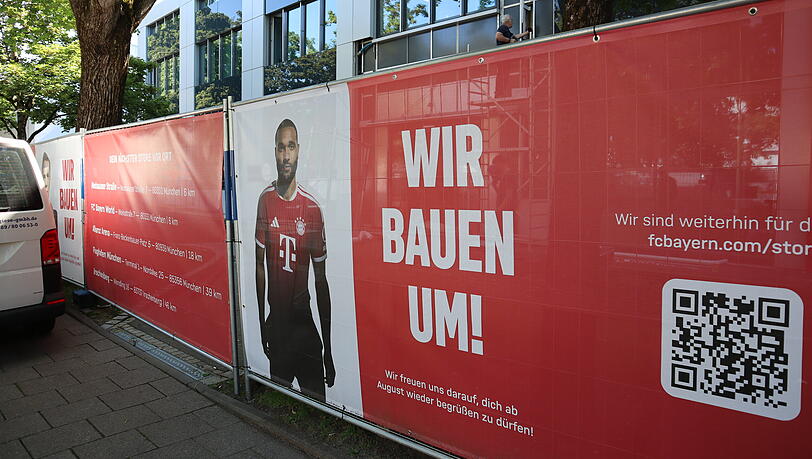 Auch der Fanshop an der Säbener Straße wird aktuell umgebaut. Auch der Fanshop an der Säbener Straße wird aktuell umgebaut.
