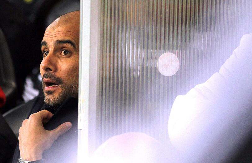 Bayern-Trainer Pep Guardiola beim Spiel gegen Dortmund.