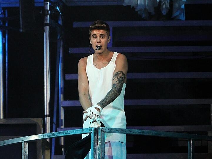 Justin Bieber bei einem Konzert in den USA