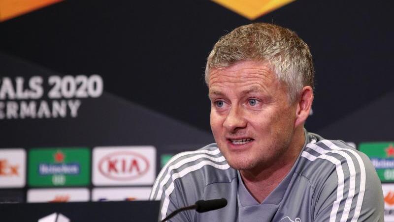 Der United-Cheftrainer Solskjaer steht vor dem Europa League-Halbfinale bei der Pressekonferenz Rede und Antwort. Der United-Cheftrainer Solskjaer steht vor dem Europa League-Halbfinale bei der Pressekonferenz Rede und Antwort.