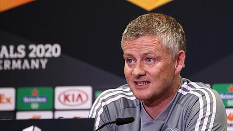 Der United-Cheftrainer Solskjaer steht vor dem Europa League-Halbfinale bei der Pressekonferenz Rede und Antwort.