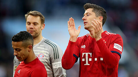 Vorne fehlt die Durschlagskraft: Auch Robert Lewandowski (r.) kam gegen Berlin kaum zum Zug.