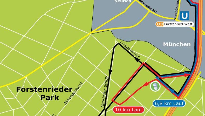 Die Strecken des Forstenrieder Volkslaufs. Die Strecken des Forstenrieder Volkslaufs.