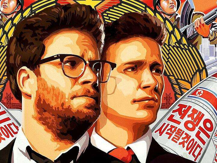 Das Filmplakat von "The Interview" zeigt die Hauptdarsteller Seth Rogen (li.) und James Franco