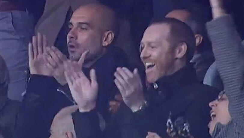 Beklatscht den 1:0-Sieg des FC Barcelona gegen ManCity: Bayern-Trainer Pep Guardiola im Camp Nou. Beklatscht den 1:0-Sieg des FC Barcelona gegen ManCity: Bayern-Trainer Pep Guardiola im Camp Nou.