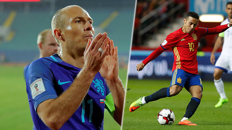 Arjen Robben blamiert sich mit Holland, Thiago glänzt im Nationalmannschaftsdress.