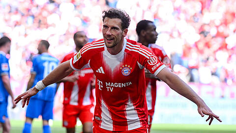 Hatte beste Laune am Samstagnachmittag gegen den 1. FC Heidenheim: Leon Goretzka. Hatte beste Laune am Samstagnachmittag gegen den 1. FC Heidenheim: Leon Goretzka.