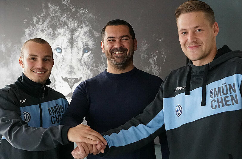 Positives Signal vor dem Spitzenspiel gegen Ingolstadt: Die Junglöwen Vitus Eicher (l.) und Korbinian Vollmann haben ihre Verträge beim TSV 1860 vorzeitig verlängert.
