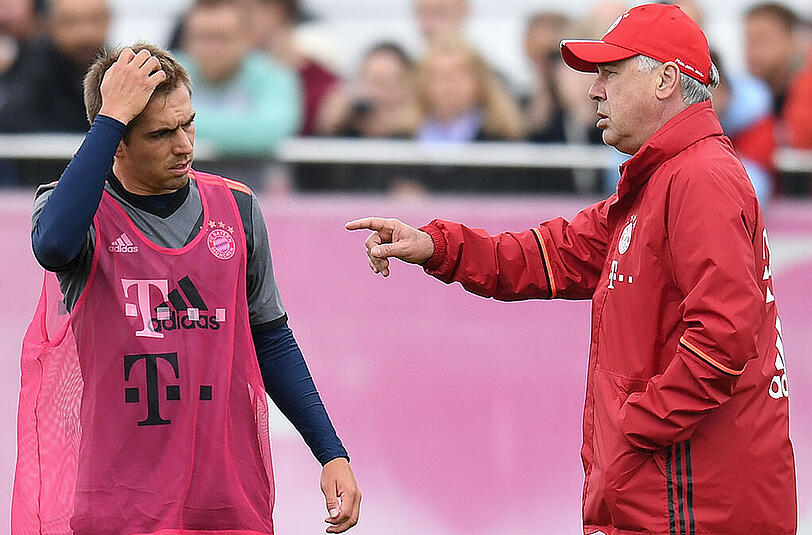 Der Coach und sein Kapitän: Bayern-Trainer Carlo Ancelotti (rechts) und Philipp Lahm.