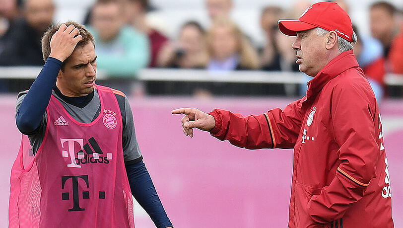 Der Coach und sein Kapitän: Bayern-Trainer Carlo Ancelotti (rechts) und Philipp Lahm. Der Coach und sein Kapitän: Bayern-Trainer Carlo Ancelotti (rechts) und Philipp Lahm.
