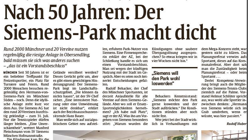 So berichtete die Abendzeitung im Mai 2011 über die geplante Schließung. So berichtete die Abendzeitung im Mai 2011 über die geplante Schließung.