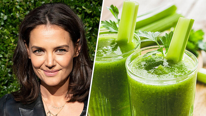 Katie Holmes macht kein Geheimnis daraus, dass sie Fan von Selleriesaft ist Katie Holmes macht kein Geheimnis daraus, dass sie Fan von Selleriesaft ist