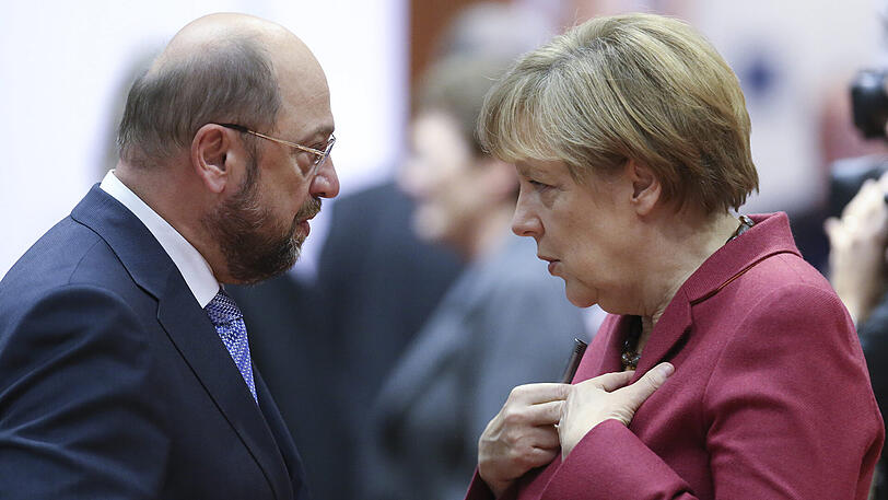 Duell um die Kanzlerschaft: Martin Schulz (SPD) und Angela Merkel (CDU).