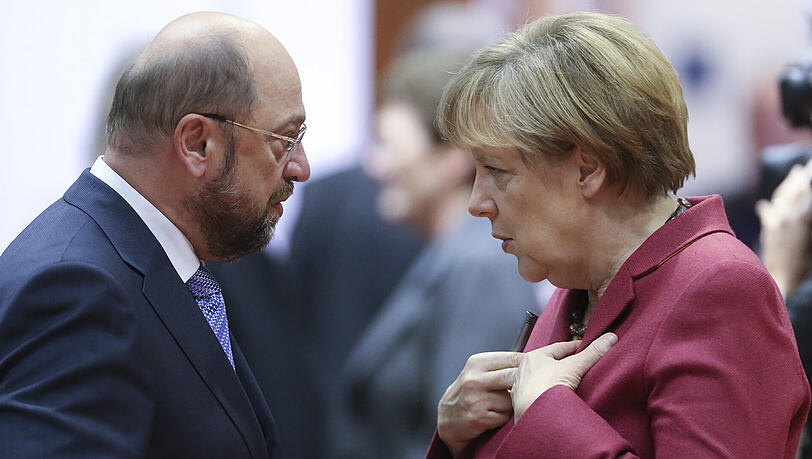 Duell um die Kanzlerschaft: Martin Schulz (SPD) und Angela Merkel (CDU). Duell um die Kanzlerschaft: Martin Schulz (SPD) und Angela Merkel (CDU).