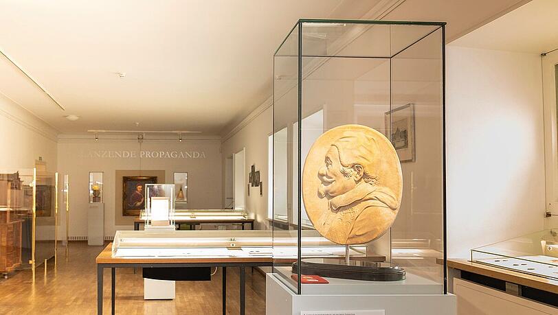 Der Blick in die Sonderausstellung in der Münzsammlung. Der Blick in die Sonderausstellung in der Münzsammlung.