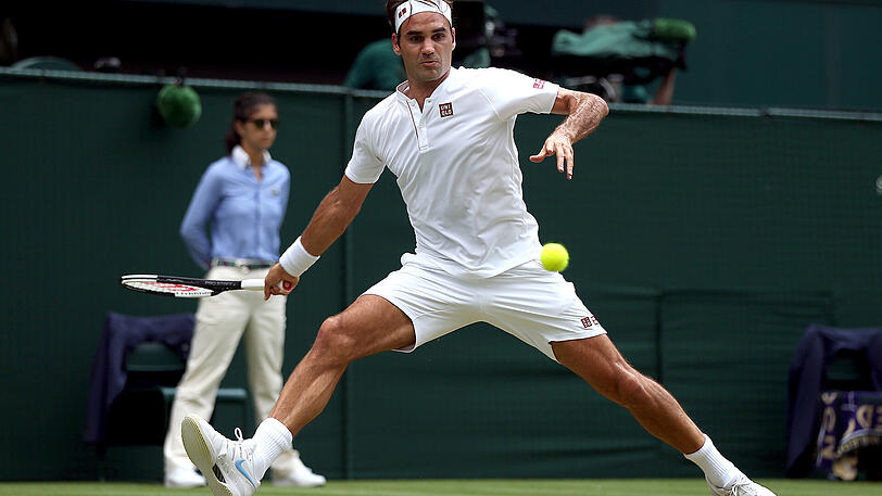 Roger Federer in Aktion.