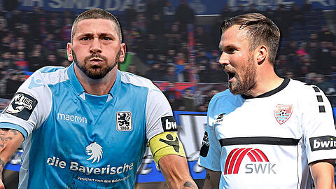 Treffen mit ihren Mannschaften am Samstag aufeinander: Löwe Sascha Mölders (l.) und der Uerdinger Kevin Großkreutz.