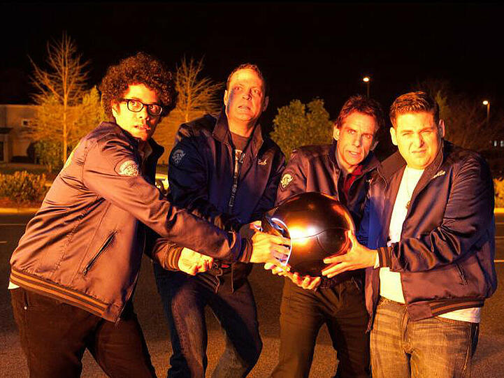 Mit einer Wunderwaffe gegen mörderische Aliens: (v.l.n.r.) Franklin (Jonah Hill), Evan (Ben Stiller), Jamarcus (Richard Ayoade) und Bob (Vince Vaughn)