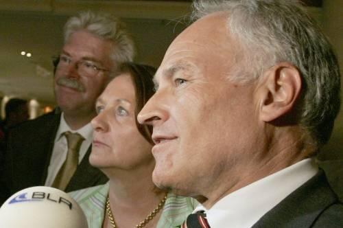 Demnächst Partner in München: Noch-CSU-Chef Erwin Huber und Bayerns FDP-Spitzenpolitiker Sabine Leutheusser-Schnarrenberger und Martin Zeil.