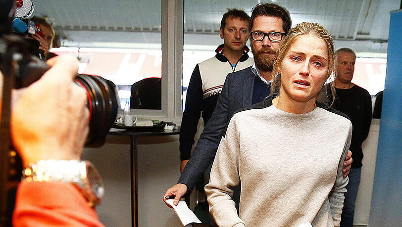 Norwegens Langlauf-Star Therese Johaug bei einer Pressekonferenz in Oslo. Norwegens Langlauf-Star Therese Johaug bei einer Pressekonferenz in Oslo.