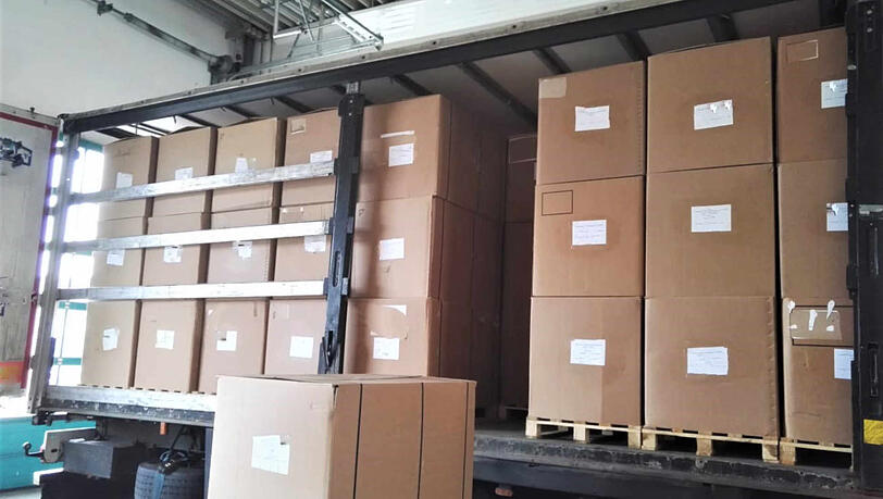 Der Tabak, verpackt in einzelnen Kartons. Der Tabak, verpackt in einzelnen Kartons.