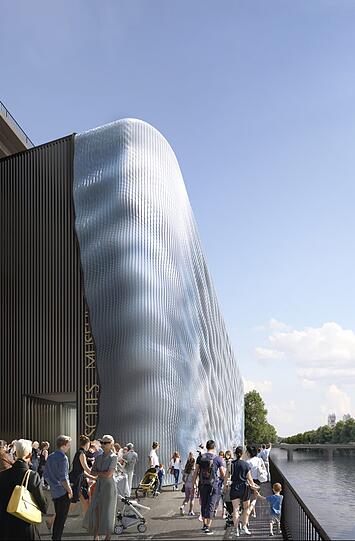 "Tor zur Zukunft", wird der Interimsbau an der Corneliusbrücke genannt.