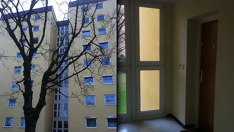 In diesem Haus in der Blumenau wurde die Leiche der Mutter gefunden. Rechts: Die Wohnungstür wurde von der Polizei versiegelt. In diesem Haus in der Blumenau wurde die Leiche der Mutter gefunden. Rechts: Die Wohnungstür wurde von der Polizei versiegelt.