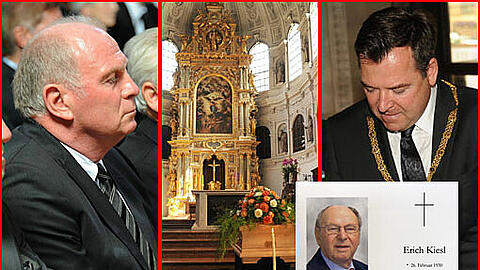 Uli Hoeneß und Seppi Schmid waren unter der Trauergästen. In St. Michael in der Neuhauserstraße fand eine Totenmesse zu Ehren des jünst verstorbenen Münchner Ex-OB Erich Kiesl statt. Die Bilder von der Trauerfeier...