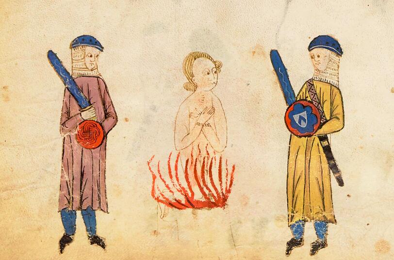 Der grausame Tod durch Verbrennen auf dem Scheiterhaufen hatte für die Inquisition eine besondere Bedeutung: Das Feuer sollte auf das Opfer "reinigend" wirken. Der grausame Tod durch Verbrennen auf dem Scheiterhaufen hatte für die Inquisition eine besondere Bedeutung: Das Feuer sollte auf das Opfer "reinigend" wirken.