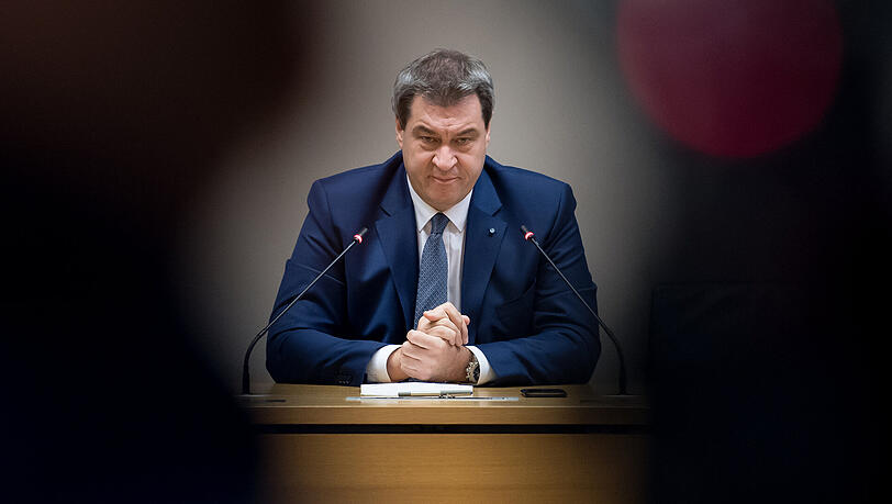Markus Söder bei einer Pressekonferenz im Bayerischen Landtag. Markus Söder bei einer Pressekonferenz im Bayerischen Landtag.