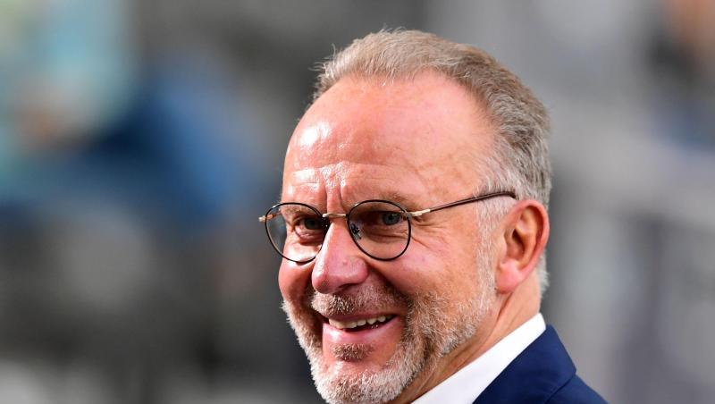 Karl-Heinz Rummenigge, Vorstandsvorsitzender der FC Bayern München AG, lacht. Foto: Robert Michael/dpa-Zentralbild/Pool/dpa