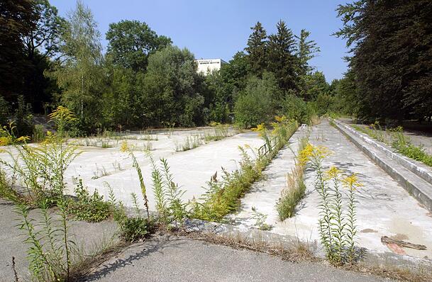 Blick ins zugewachsene Floriansmühlebad: Kann hier doch irgendwann wieder geplanscht werden? Blick ins zugewachsene Floriansmühlebad: Kann hier doch irgendwann wieder geplanscht werden?