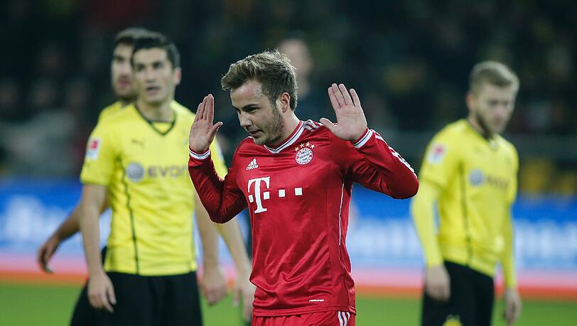Mario Götze, Tprschütze für den FC Bayern in Dortmund. Mario Götze, Tprschütze für den FC Bayern in Dortmund.