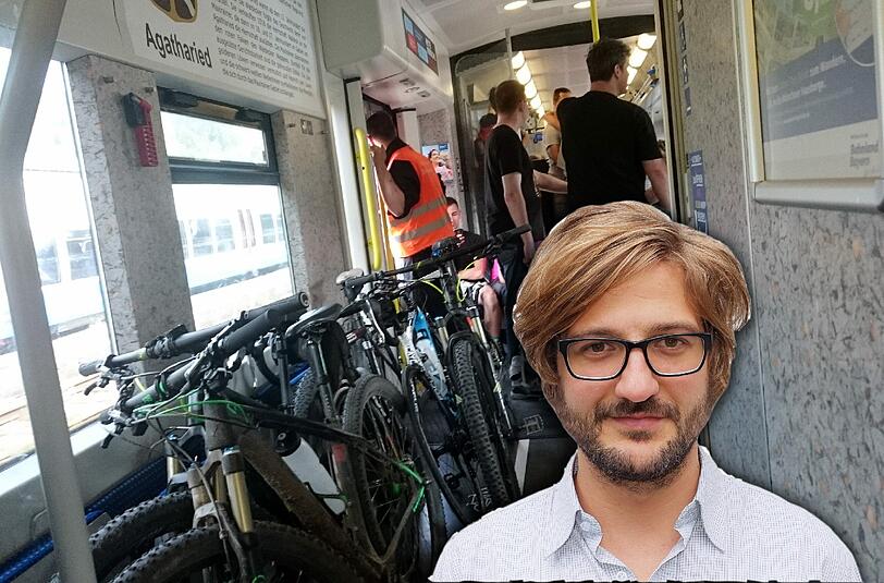 Blick in die BOB nach München: Der Platz für Radl sei bereits belegt, teilt ein Mitarbeiter mit. Weitere Radler: Draußen bleiben!