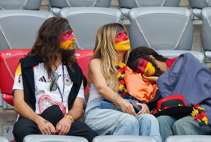 Schwarz-Rot-Gold: Das war wohl das Motto von Heidi Klum und ihrer Familie, als sie nach Deutschland reisten, um ein Spiel der Europameisterschaft im Stadion zu schauen.