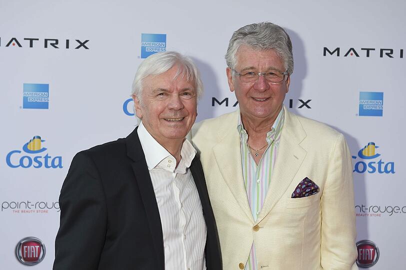 Die Sportreporter Dieter Kürten (l) und Marcel Reif.
