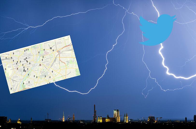 Ein heftiges Gewitter ging am Montagmorgen über München nieder.